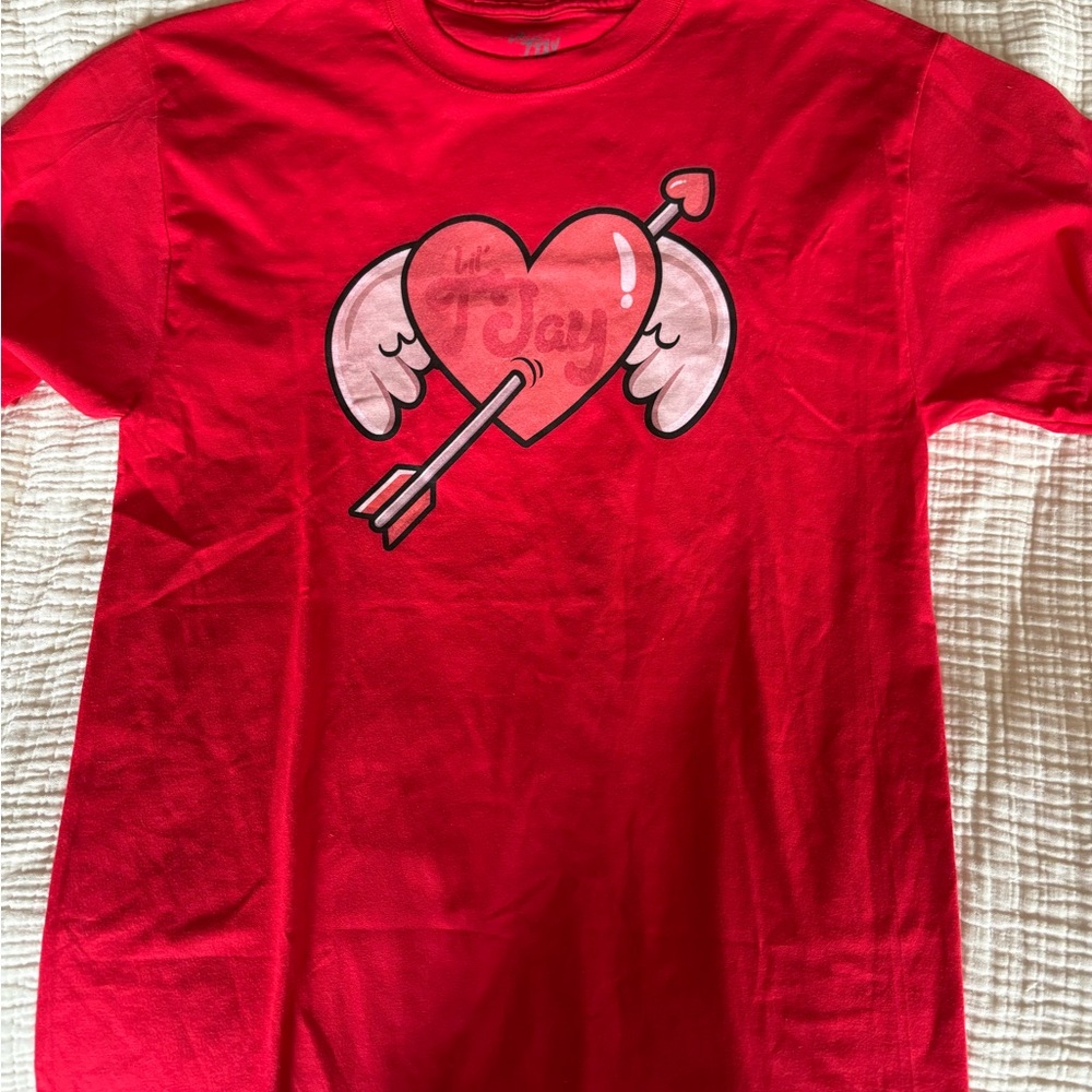 Unisex Red Heart Graphic Tee, Lil TJay, NWOT